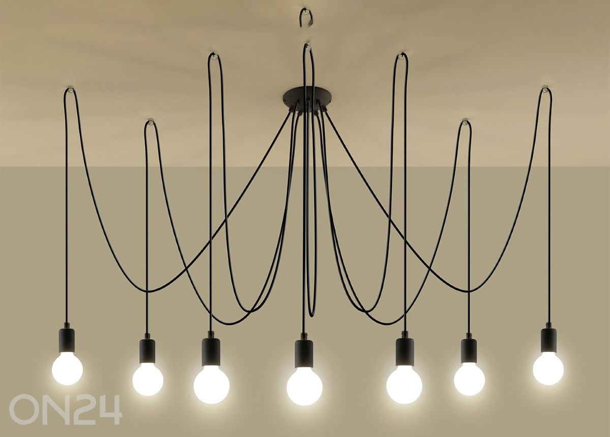 Lühter Edison 7, must suurendatud