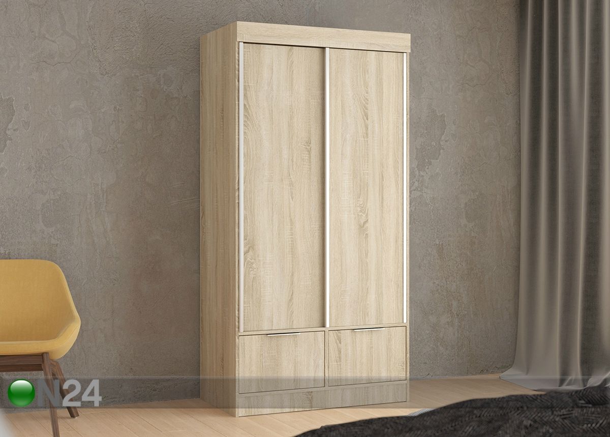 Lükandustega riidekapp 120 cm suurendatud