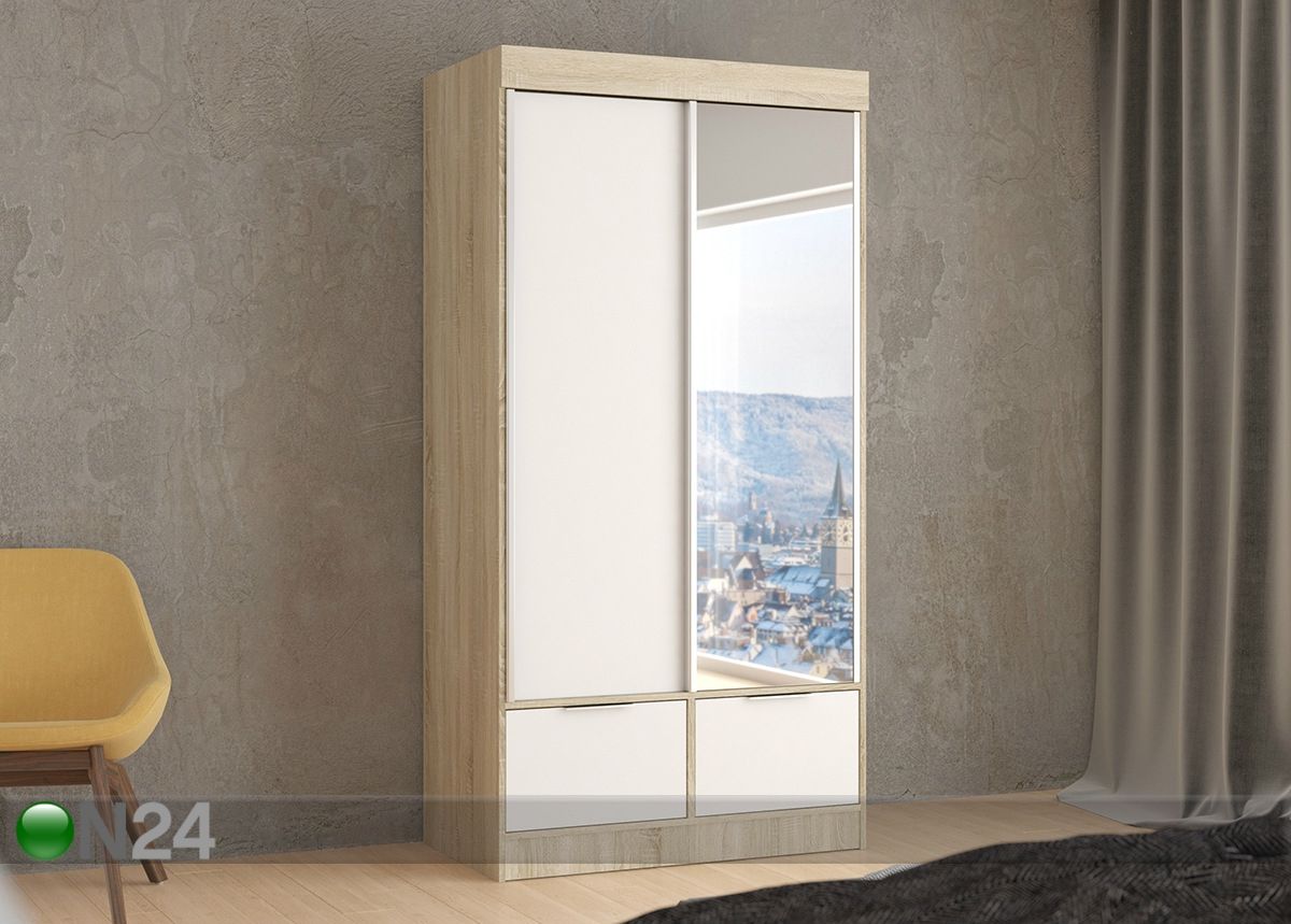 Lükandustega riidekapp 120 cm suurendatud