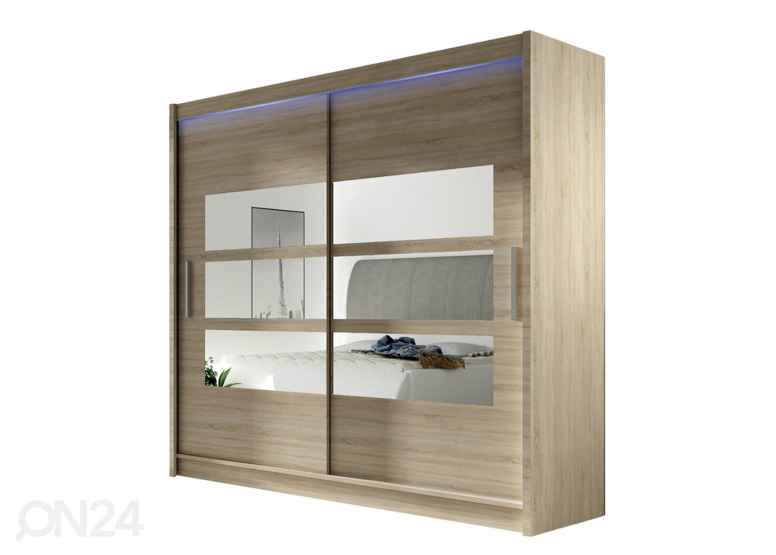 Lükandustega riidekapp 180 cm + LED suurendatud
