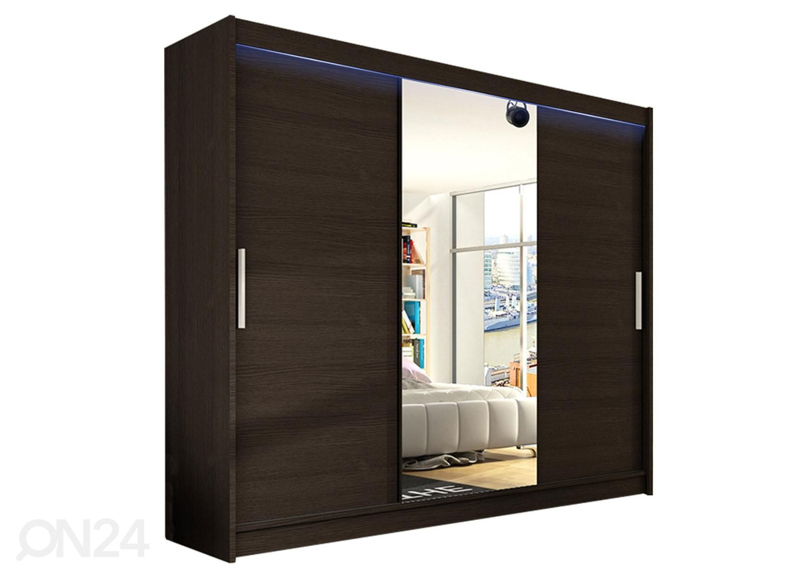 Lükandustega riidekapp 250 cm + LED suurendatud