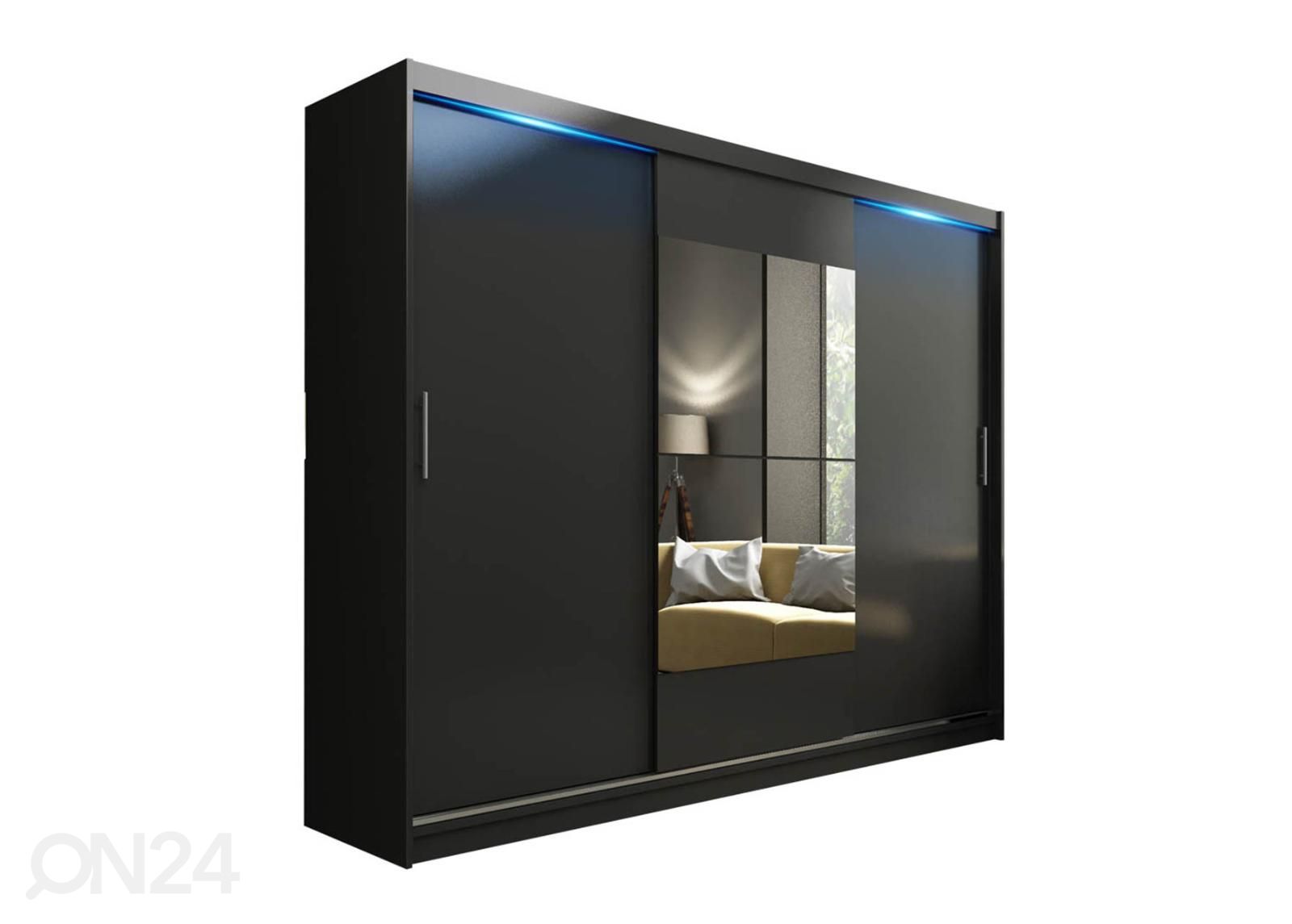 Lükandustega riidekapp 250 cm + LED suurendatud