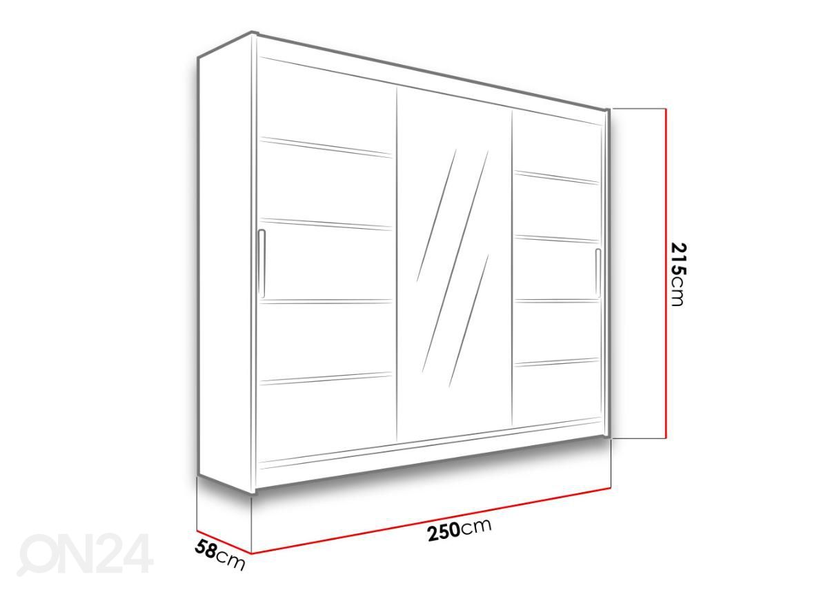 Lükandustega riidekapp suurendatud mõõdud
