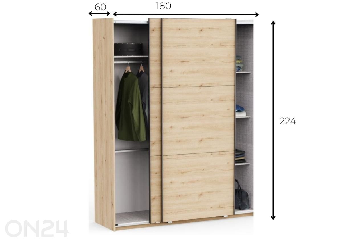 Lükandustega riidekapp Alhambra suurendatud mõõdud