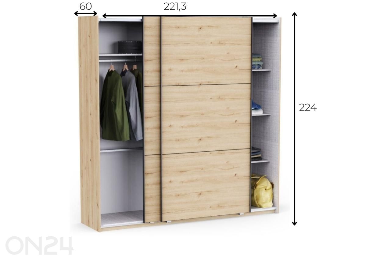 Lükandustega riidekapp Alhambra suurendatud mõõdud