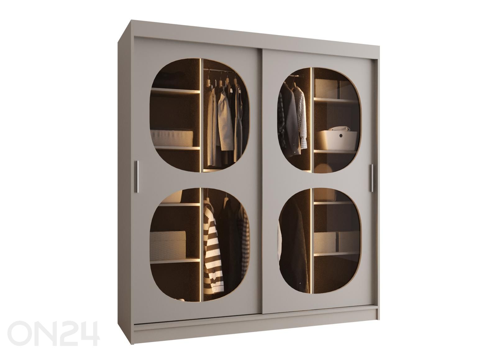 Lükandustega riidekapp Bahrajn 180 cm + LED suurendatud