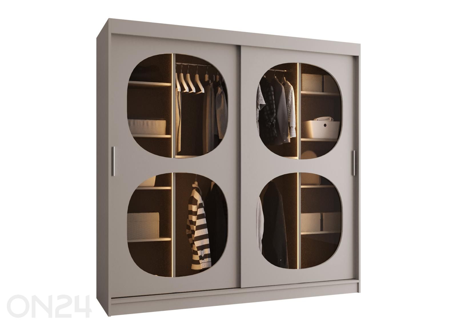 Lükandustega riidekapp Bahrajn 200 cm + LED suurendatud