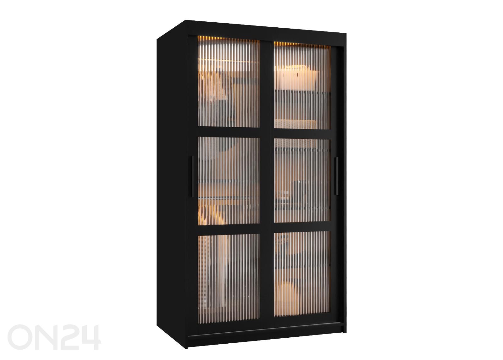 Lükandustega riidekapp Flutes 100 cm + LED suurendatud