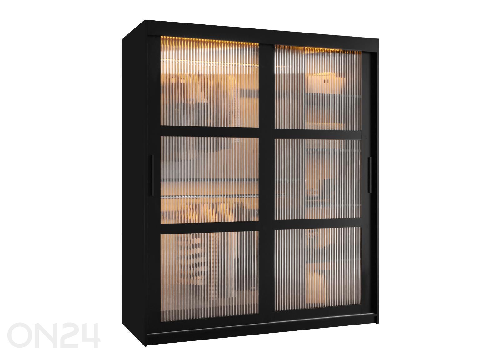 Lükandustega riidekapp Flutes 150 cm + LED suurendatud