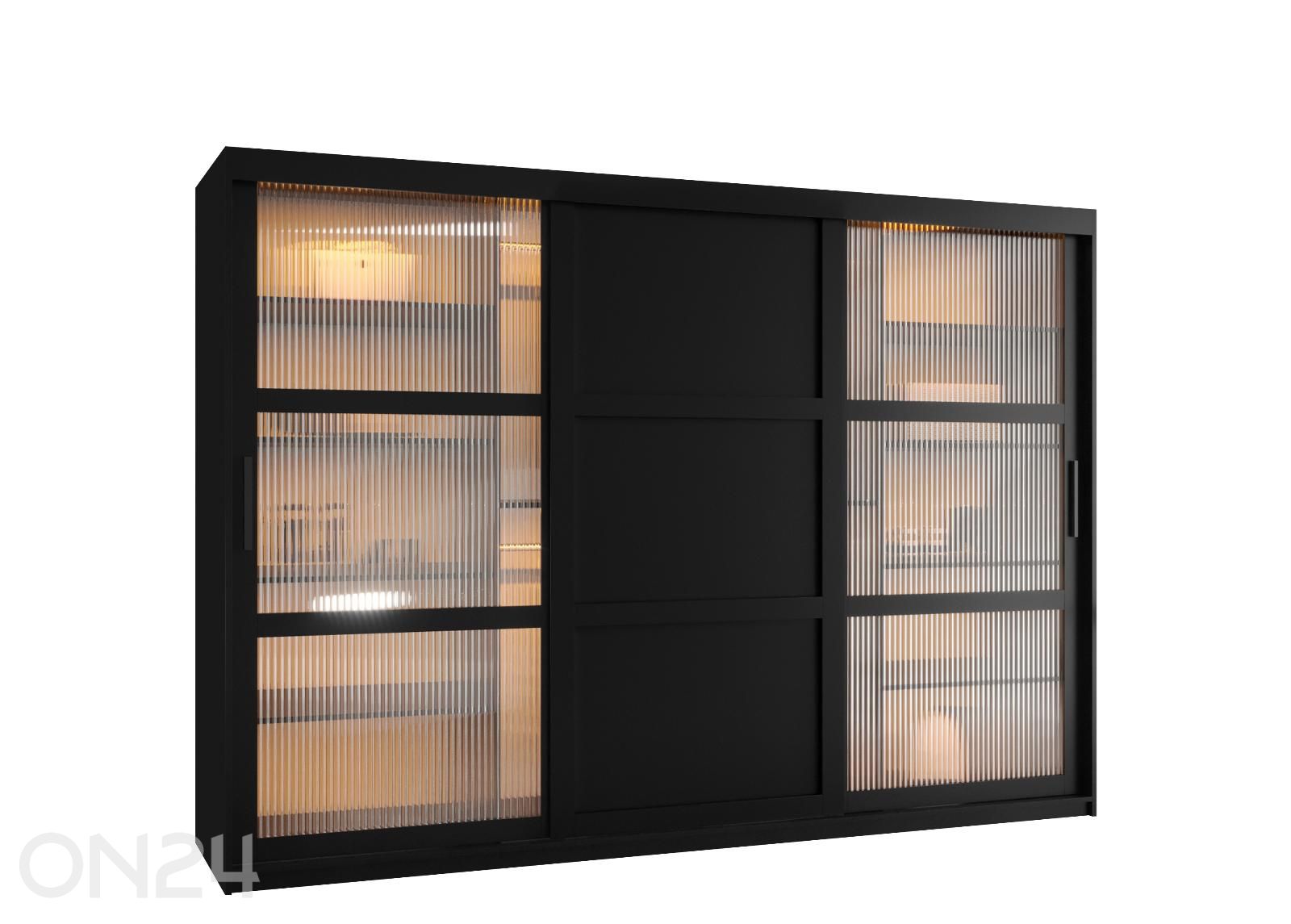 Lükandustega riidekapp Flutes 250 cm + LED suurendatud