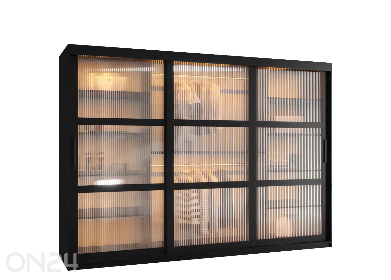 Lükandustega riidekapp Flutes 250 cm + LED suurendatud