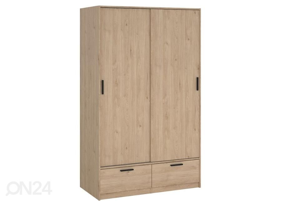 Lükandustega riidekapp Line 121 cm, hickory suurendatud