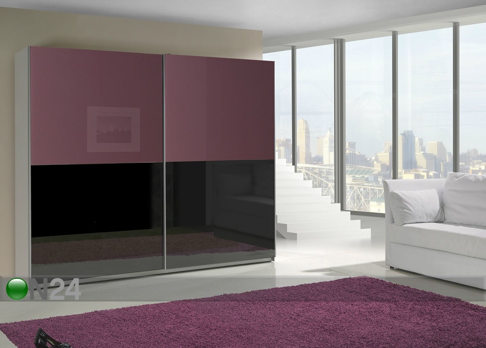 Lükandustega riidekapp Lux 244 cm suurendatud