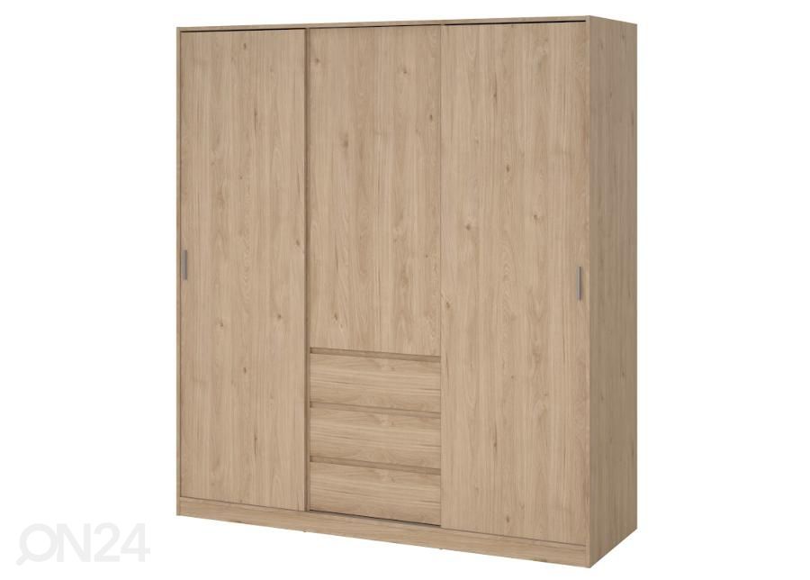 Lükandustega riidekapp Naia 177 cm, hickory suurendatud