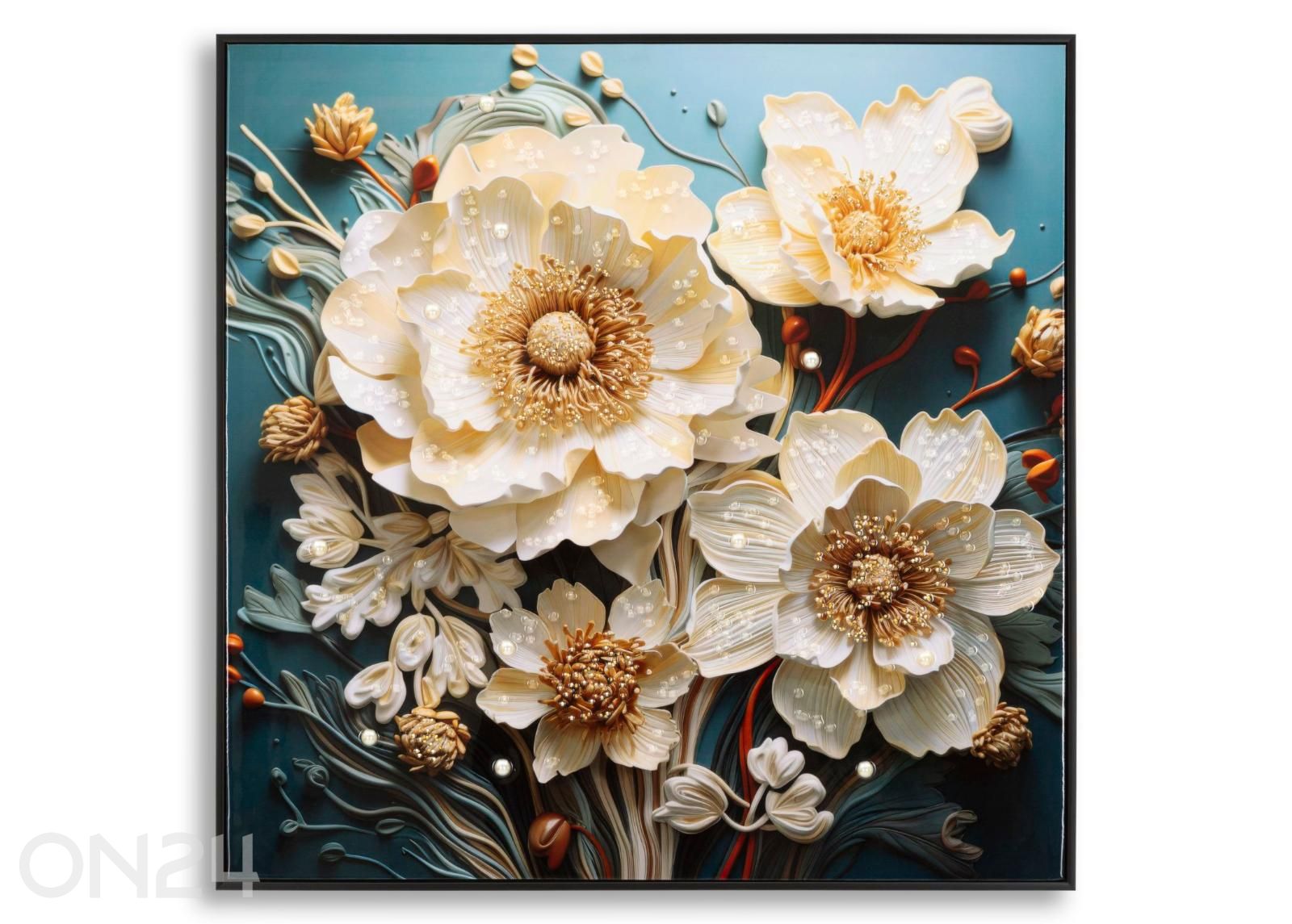 Maal Narcy 82x82 cm, valge suurendatud