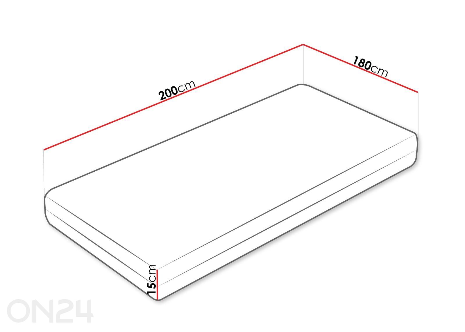 Madrats Afrodyta 180x200 cm suurendatud mõõdud
