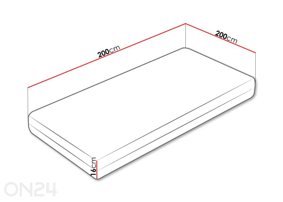 Madrats Apollo 200x200 cm suurendatud mõõdud