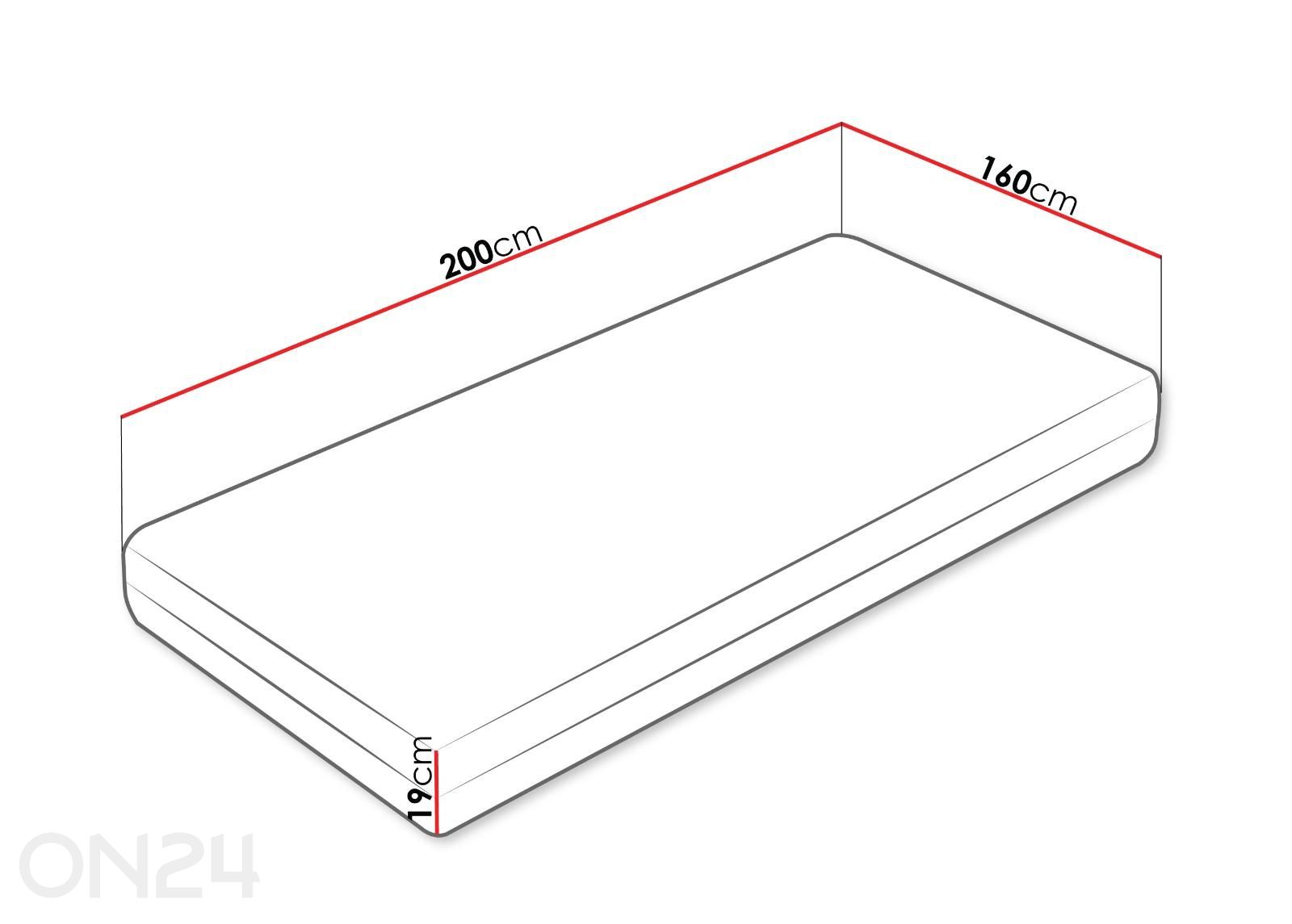 Madrats Artemida 160x200 cm suurendatud mõõdud
