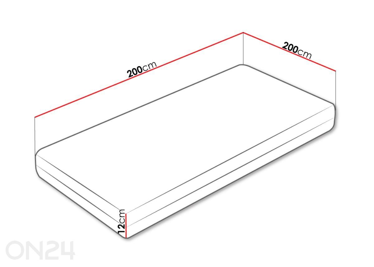 Madrats Blue 200x200 cm suurendatud mõõdud