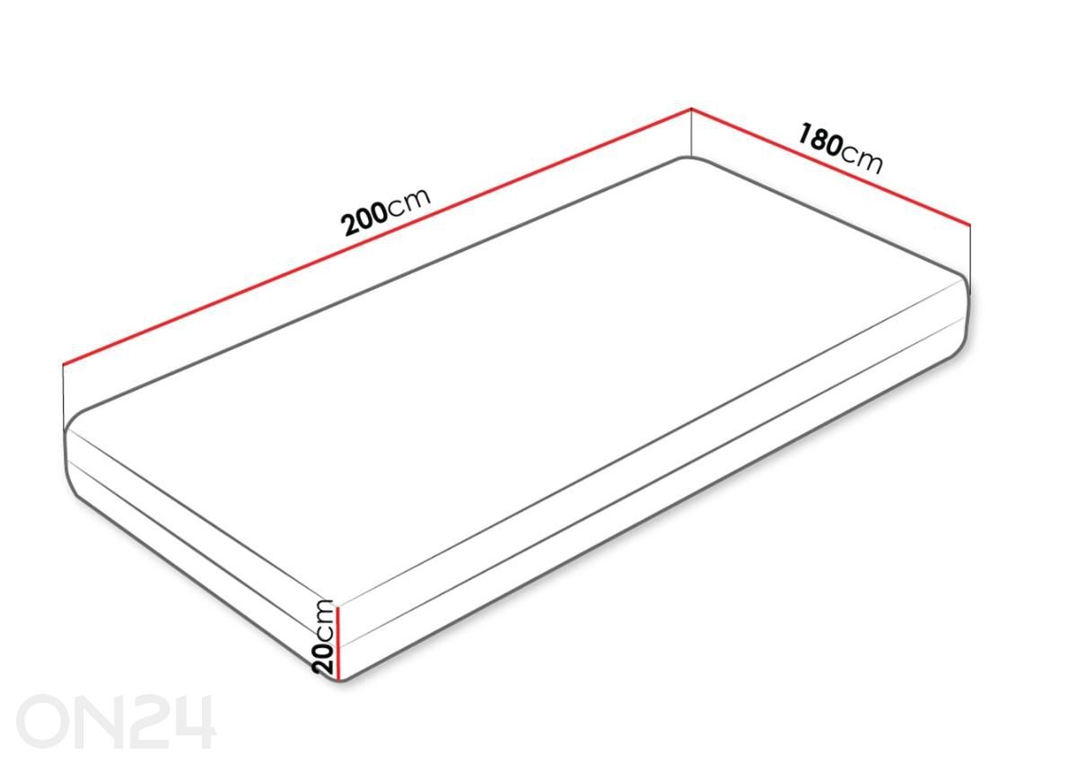 Madrats Comfort 180x200 cm suurendatud mõõdud