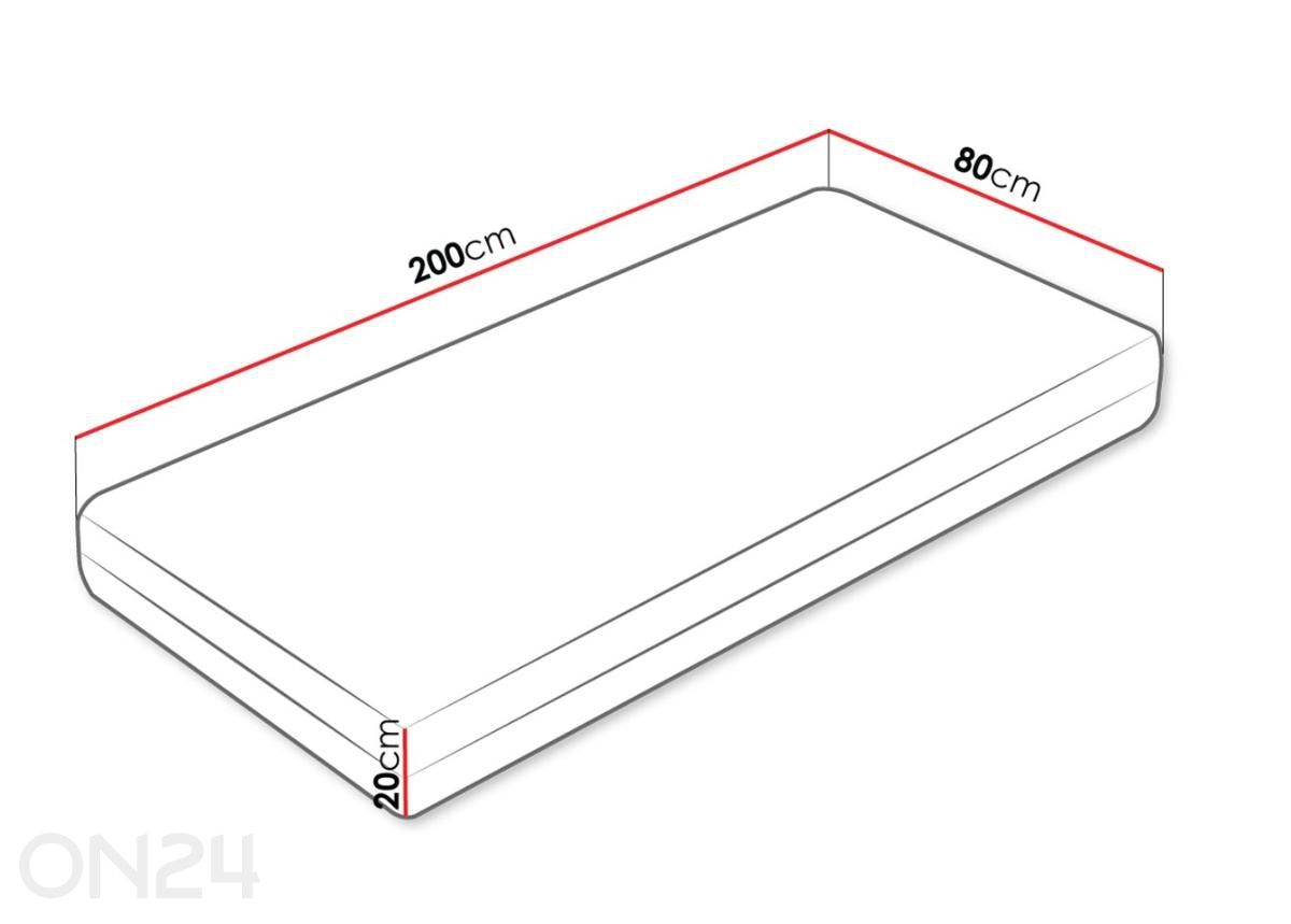 Madrats Comfort 80x200 cm suurendatud mõõdud