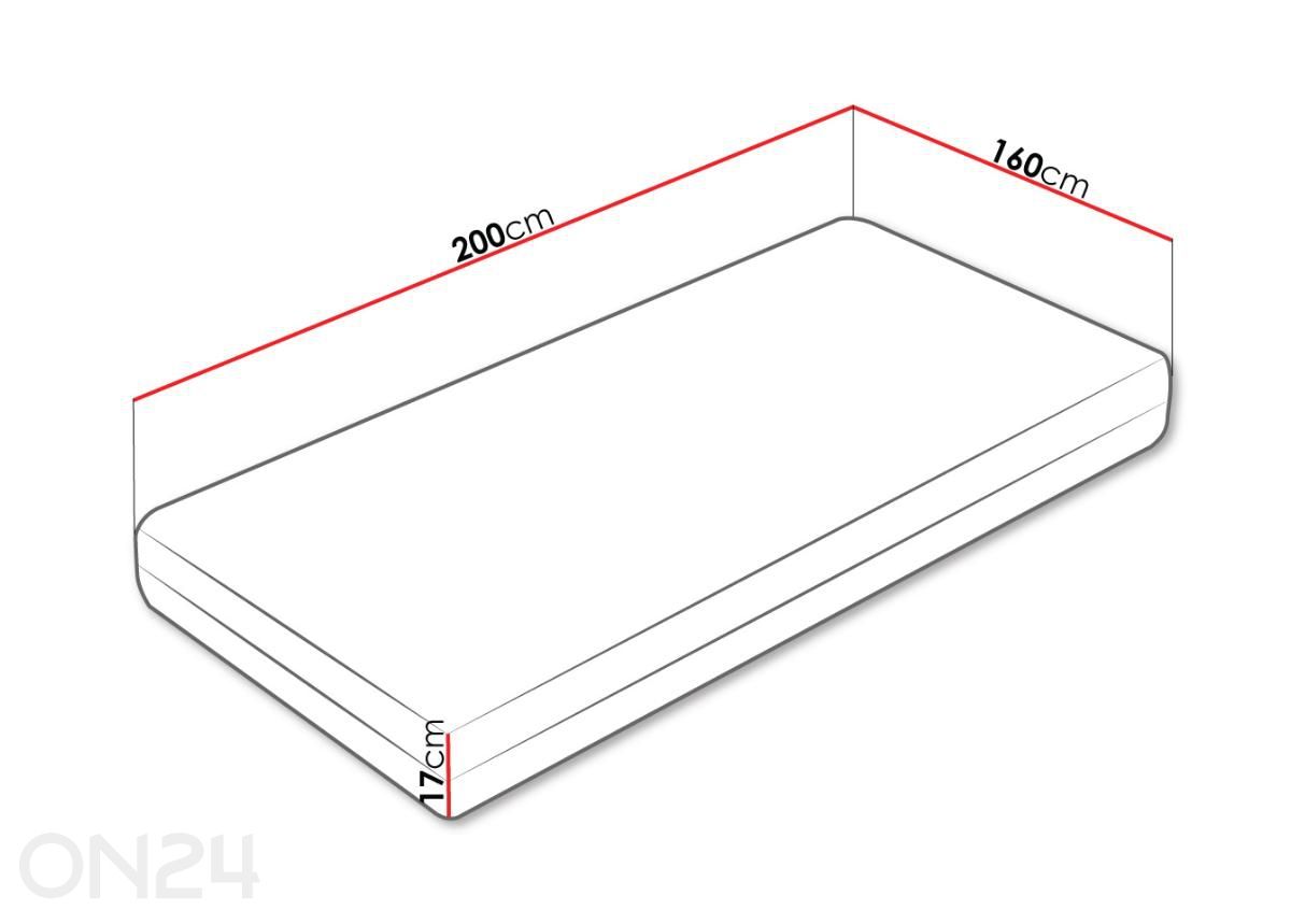 Madrats Dionizos 160x200 cm suurendatud mõõdud