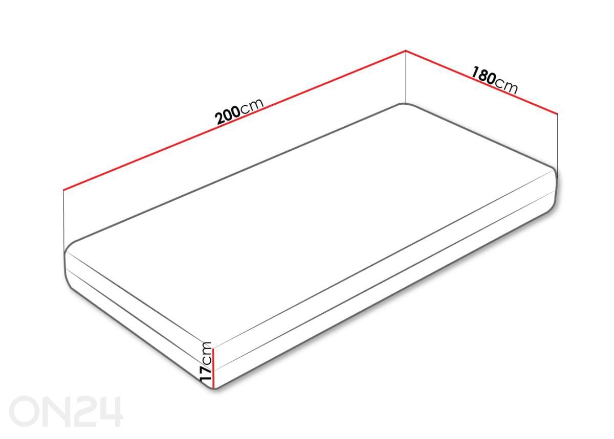 Madrats Dionizos 180x200 cm suurendatud mõõdud