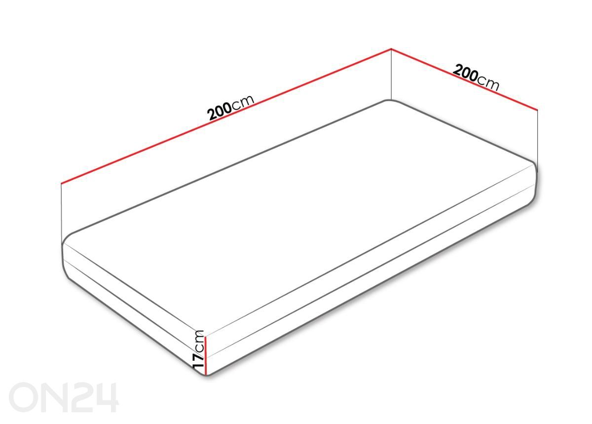 Madrats Dionizos 200x200 cm suurendatud mõõdud