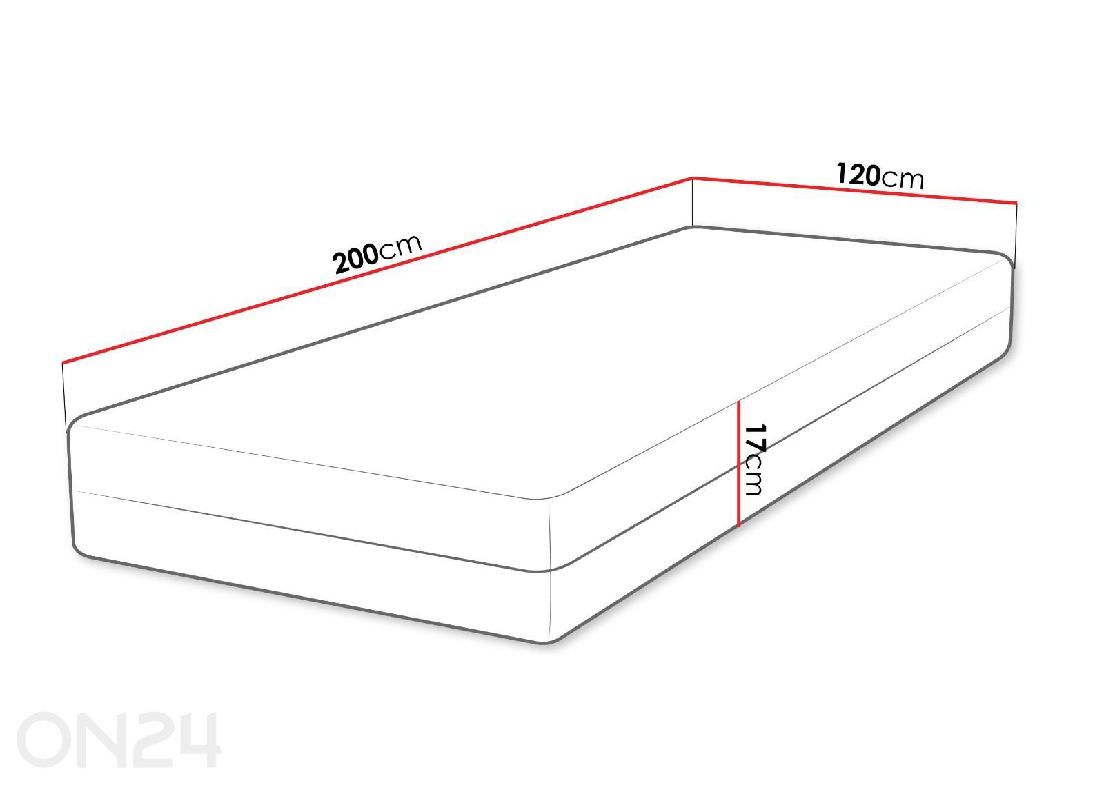 Madrats Velore 120x200 cm suurendatud mõõdud