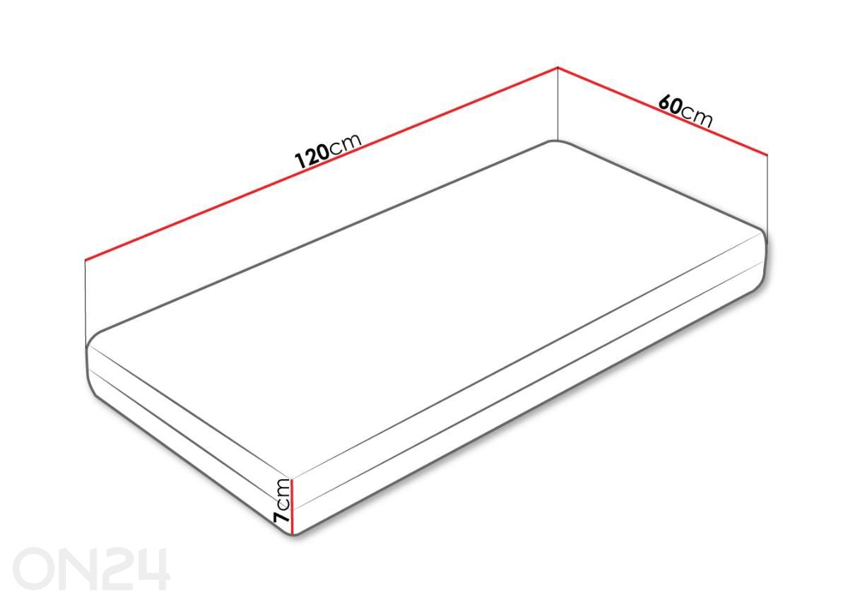 Madrats Zeus 7 60x120 cm suurendatud mõõdud