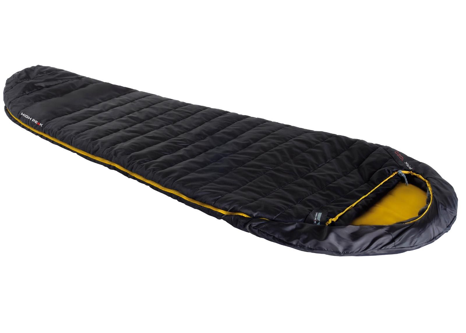 Magamiskott pak 1000 must/kollane High Peak suurendatud