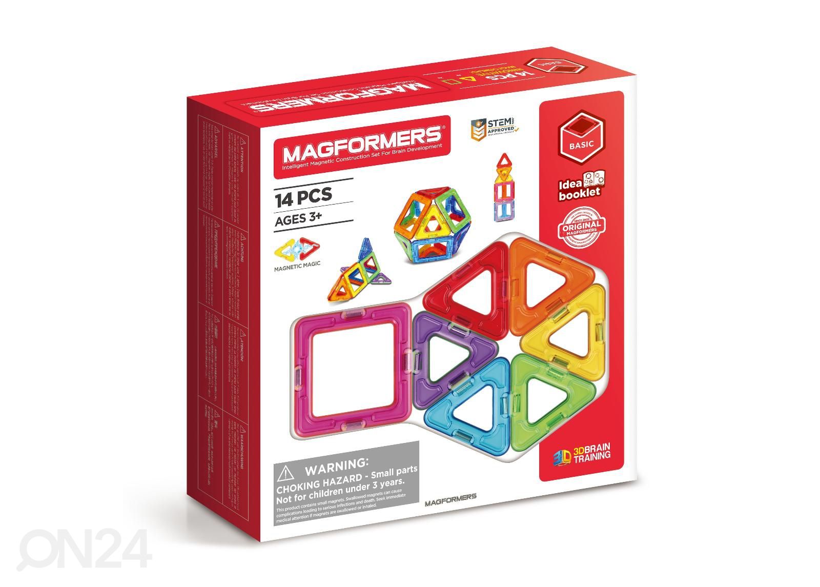Magformers Magnetkonstruktori komplekt, 14 osa suurendatud