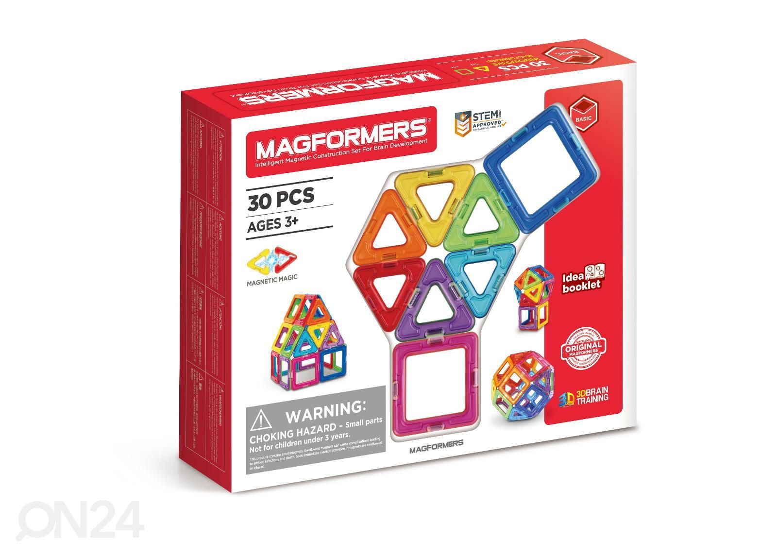 Magformers Magnetkonstruktori komplekt, 30 osa suurendatud