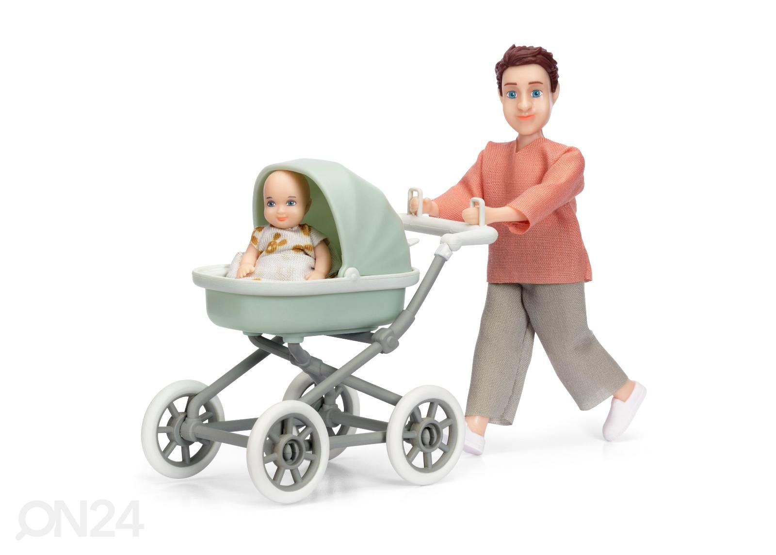 Mängunukk LUNDBY Mees vankriga suurendatud