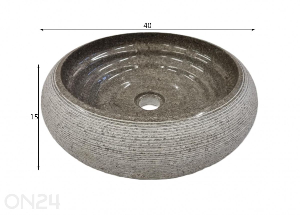 Marmorist valamu suurendatud mõõdud