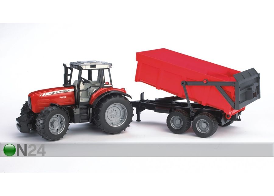 Massey Ferguson 7480 traktor järelhaagisega 1:16 Bruder suurendatud