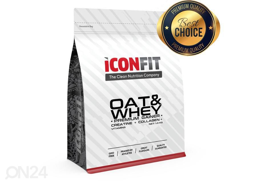 Massilisaja Oat&WHEY Pro Gainer 1,4 kg vanilli Iconfit suurendatud