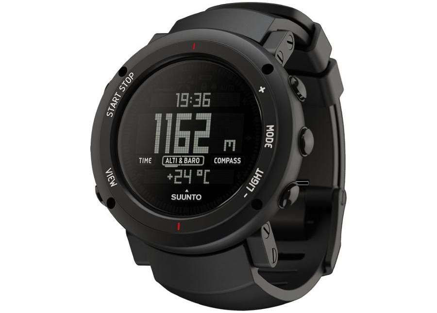 Matkakell alumiinium korpuse ja elastomerrihmaga Suunto CORE Alu Deep Black suurendatud