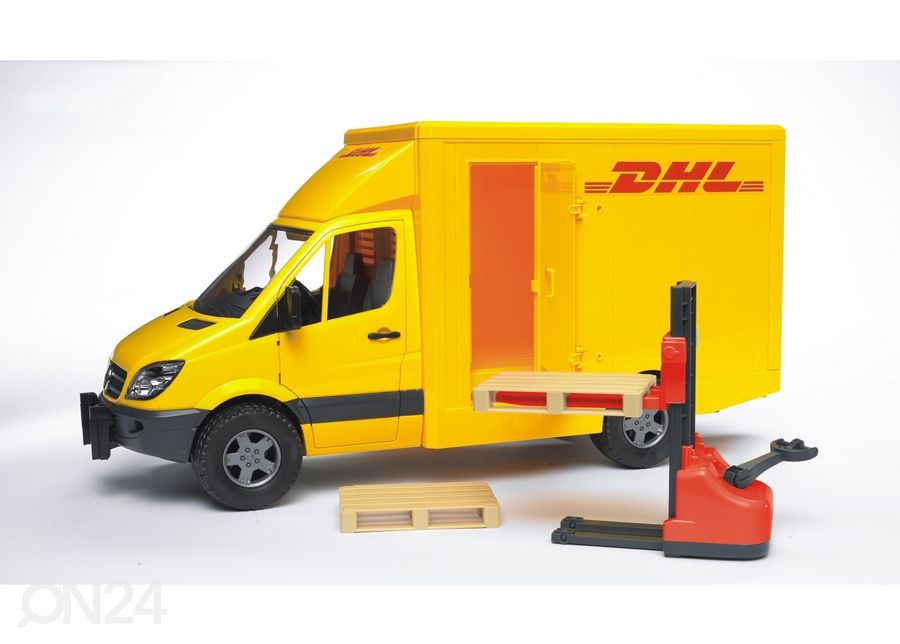 MB Sprinter DHL tõstukiga 1:16 Bruder suurendatud
