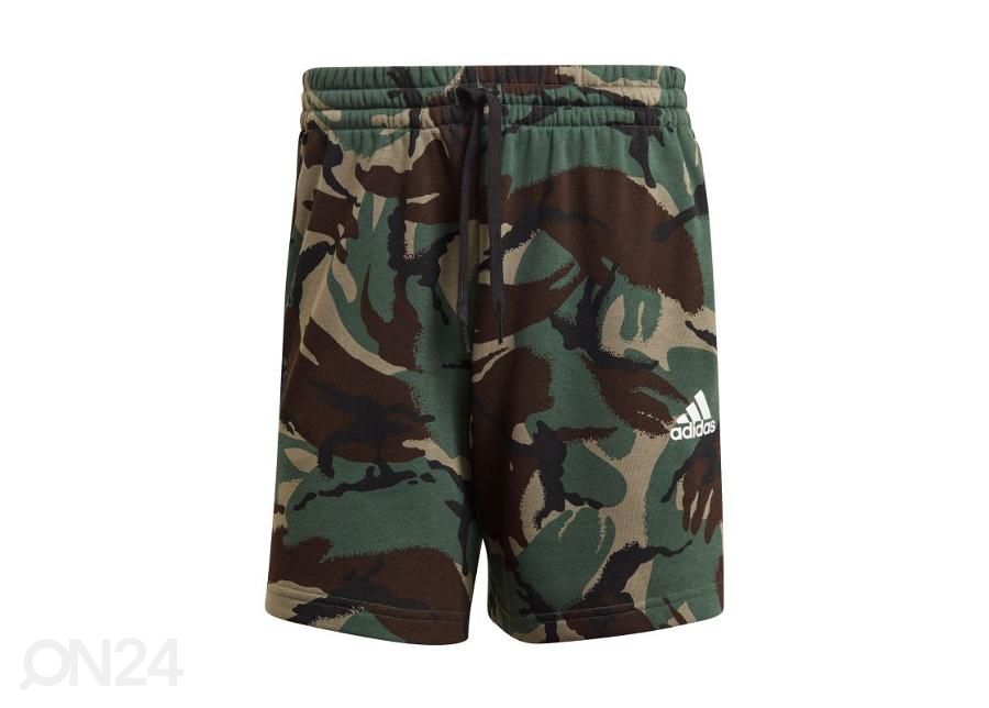 Meeste lühikesed vabaajapüksid Adidas Essentials Camouflage suurendatud