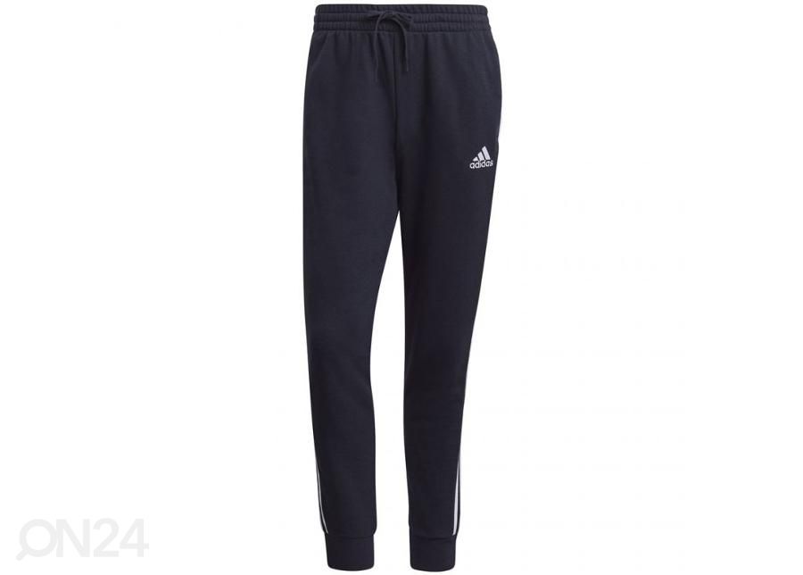 Meeste pikad treeningpüksid Adidas Essentials Tapered Cuff 3 Stripes suurendatud
