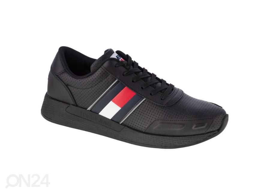Meeste vabaajajalatsid Tommy Hilfiger Flexi Perf Leather Runner suurendatud