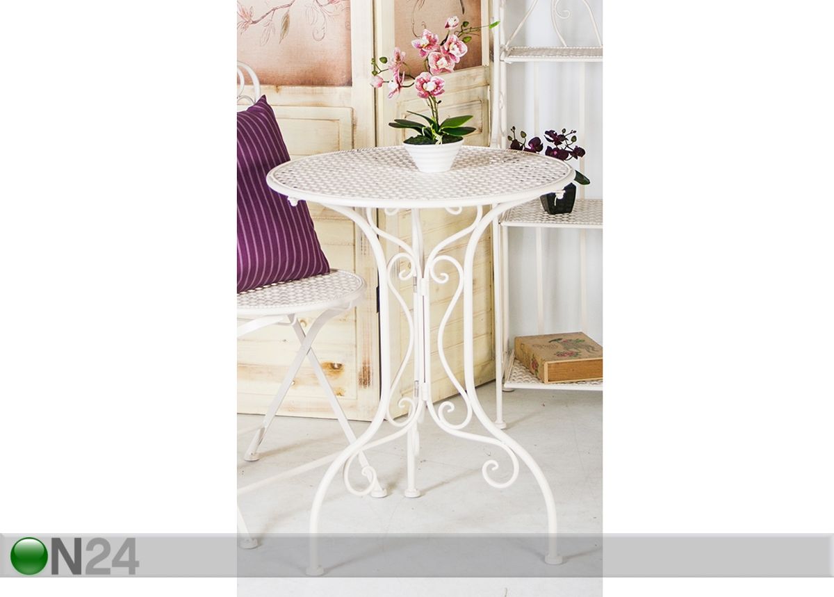 Metallist kokkupandav laud Teresa Ø 60 cm suurendatud