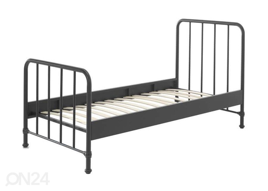 Metallvoodi Bronxx 90x200 cm, must suurendatud
