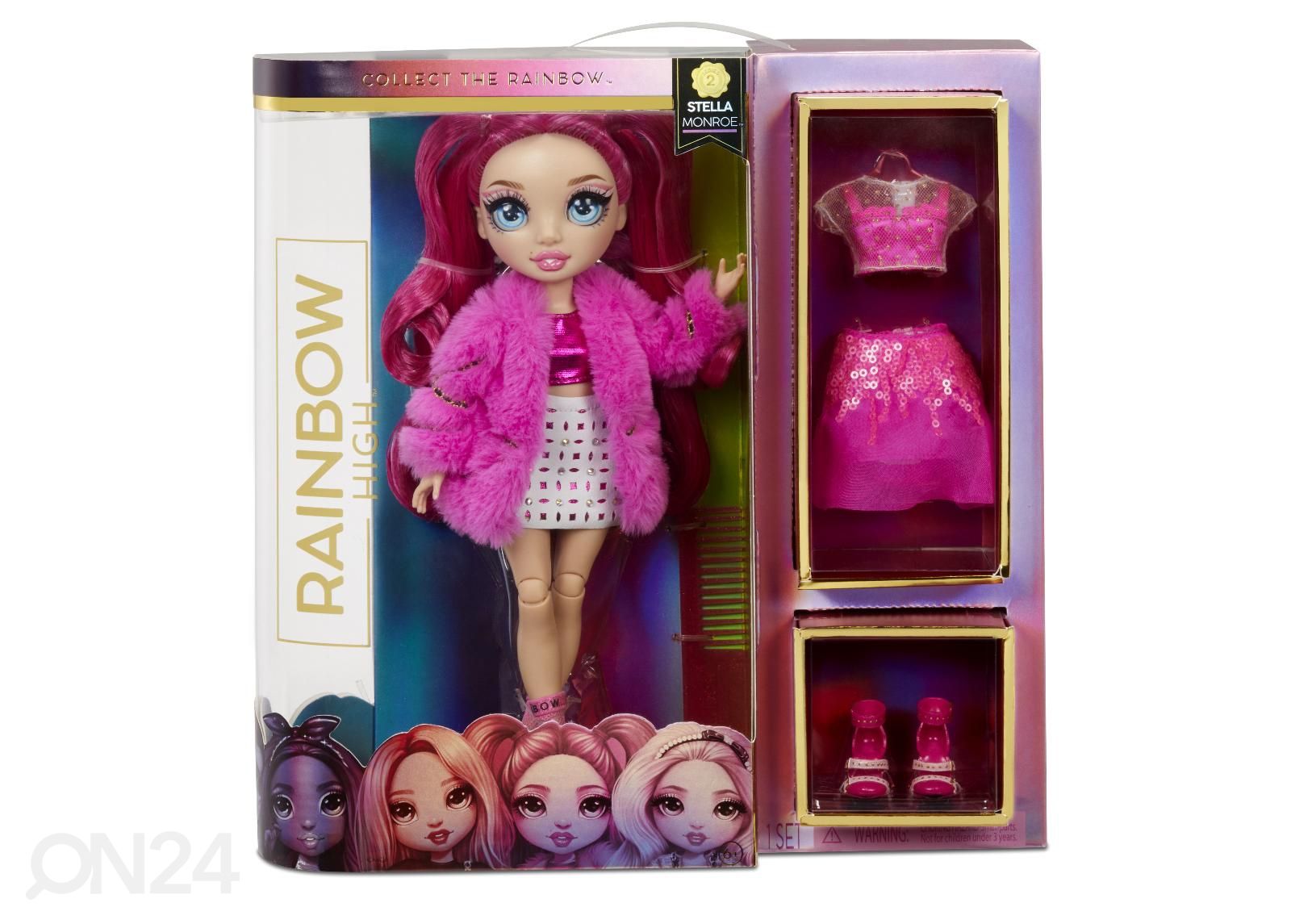 MGA Rainbow High Nukk fuksia Stella Monroe, 29 cm suurendatud
