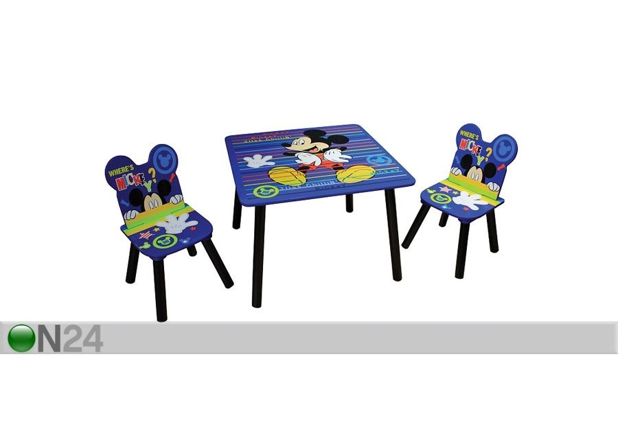 Mickey laud ja toolid suurendatud