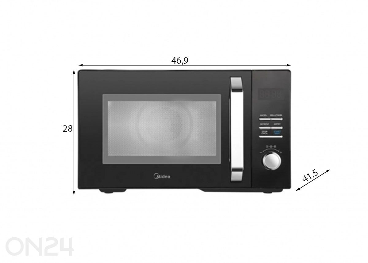 Mikrolaineahi grill- ja ringõhufunktsiooniga Midea MAC23XF, must suurendatud mõõdud