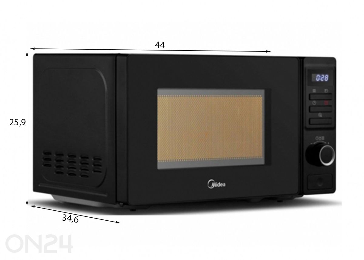 Mikrolaineahi Midea AM720C2AT suurendatud mõõdud