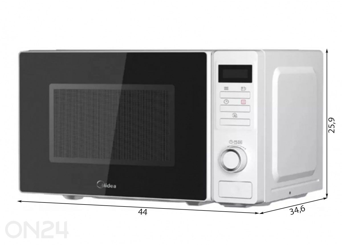 Mikrolaineahi Midea MAM720C2AT suurendatud mõõdud