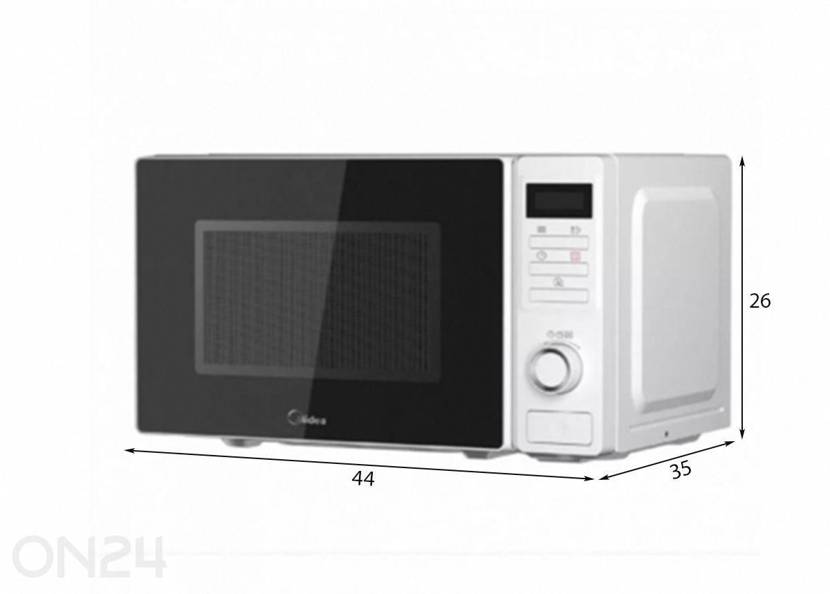Mikrolaineahi Midea MAM720C2AT, valge suurendatud mõõdud